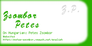 zsombor petes business card